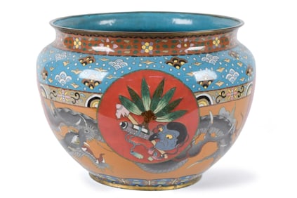 JAPANESE CLOISONNE JARDINIERE.