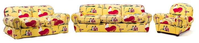 THREE PIECE LIVING ROOM SET, LOVESEAT, SOFA AND CHAIR