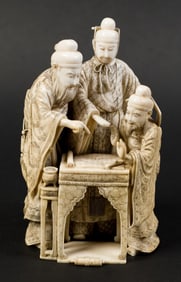 JAPANESE BONE CARVING, DIGNITARIES.
