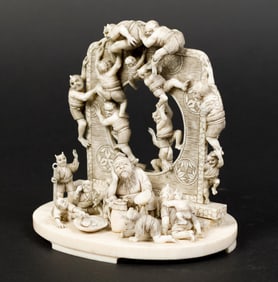 JAPANESE MEIJI BONE CARVING.