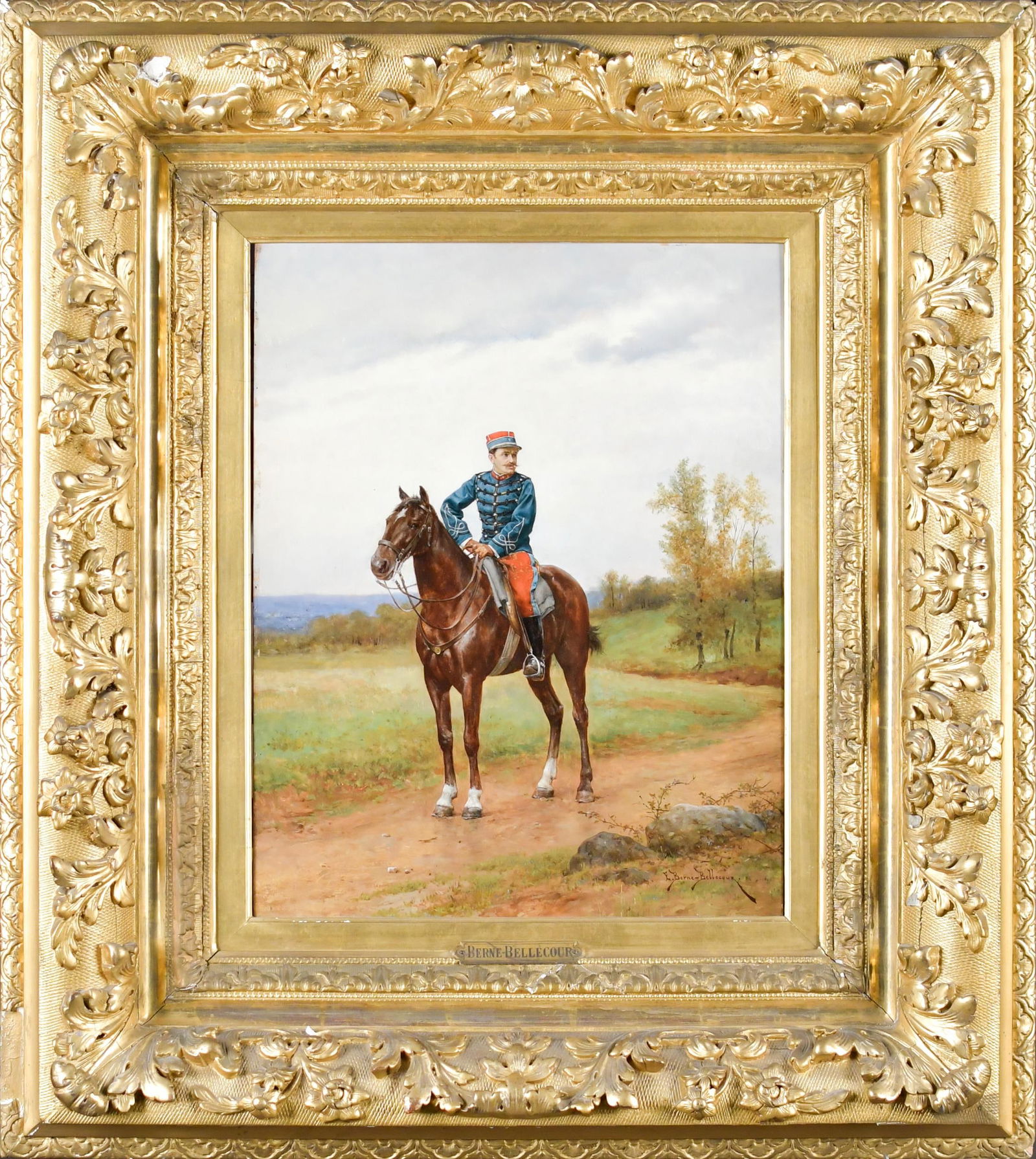 ETIENNE B. BELLECOEUR OIL, HORSE AND RIDER. (1 of 11)