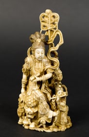 CARVED BONE EMPRESS FIGURE.