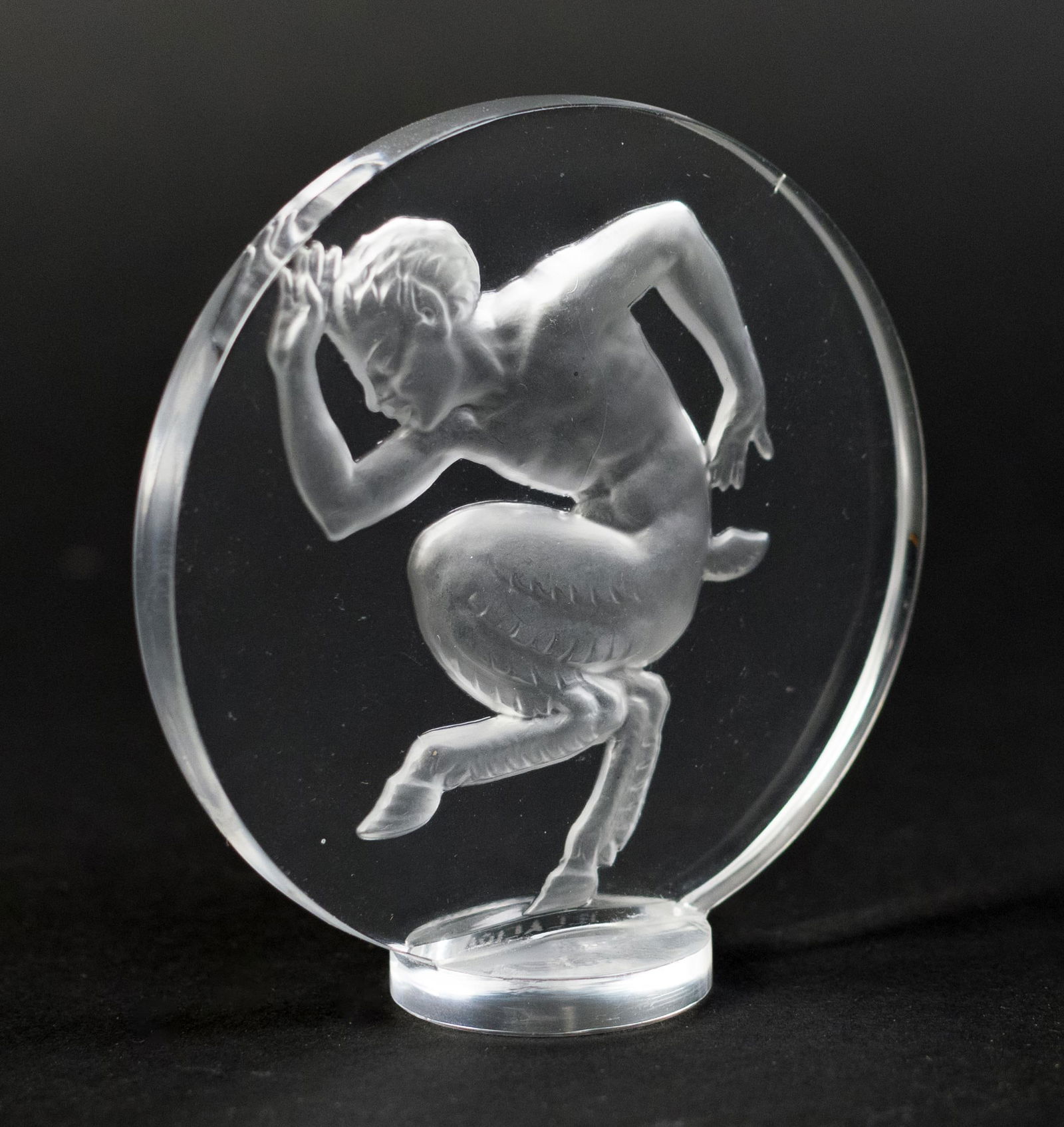 R. LALIQUE CRYSTAL FAUN PLAQUE. (1 of 5)