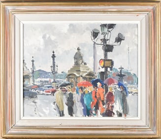 20TH C. FRENCH OIL ON CANVAS, PARIS SCENE.