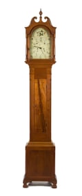 EARLY 19TH C. AMERICAN FEDERAL WALNUT TALL CLOCK.