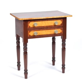 GOOD FEDERAL MAHOGANY & TIGER MAPLE STAND.