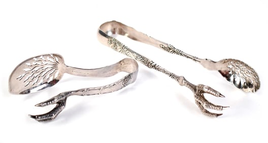 TWO TIFFANY & CO. STERLING ICE TONGS.