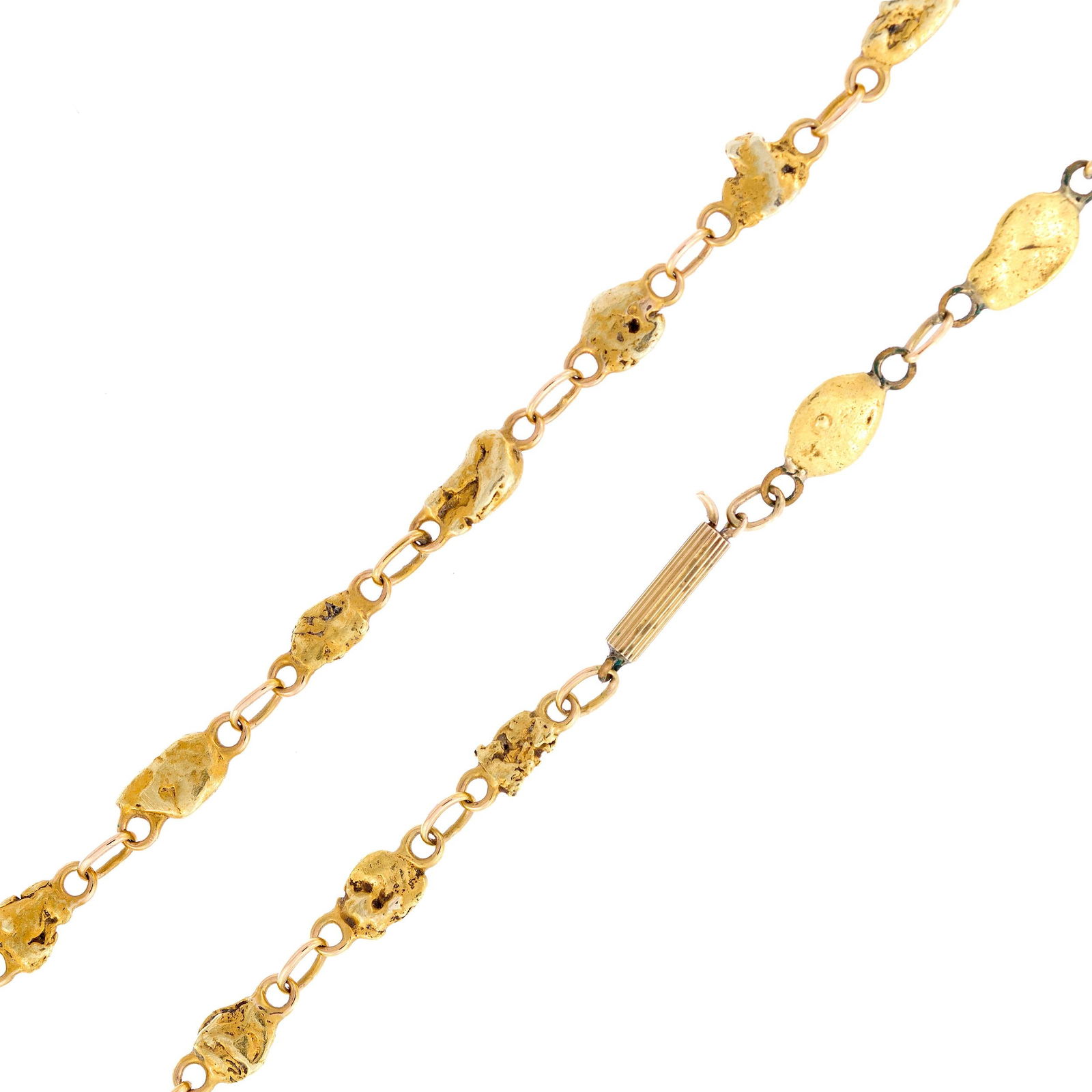 NATURAL GOLD NUGGET NECKLACE, 18.4 GRAMS.