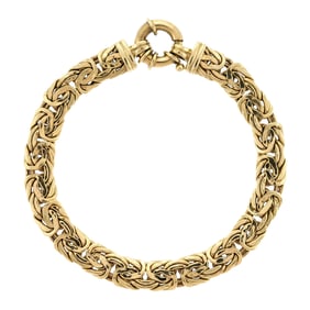 TURKISH 18K GOLD FLAT BYZANTINE BRACELET.