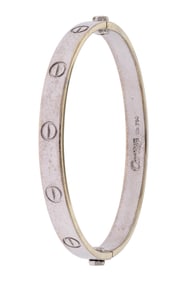 CARTIER 18K GOLD LOVE BANGLE BRACELET.