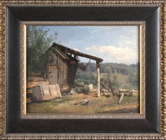 HERMANN HERZOG OIL, MOUNTAIN CABIN.