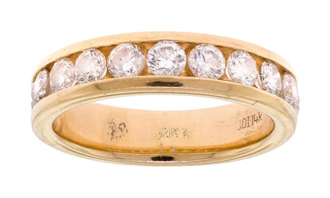 14K GOLD 1.0 CT. TW. CHANNEL SET BAND.