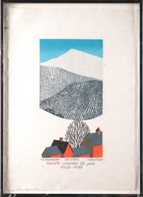 SABRA FIELD WOODBLOCK, HILL FARM WINTER (1 OF 3).