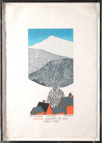 SABRA FIELD WOODBLOCK, HILL FARM WINTER (3 OF 3)