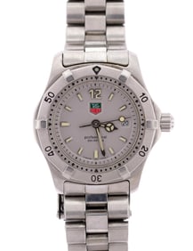 LADY'S STAINLESS STEEL TAG HEUER WRIST WATCH.