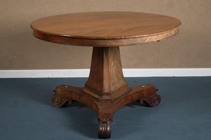 19TH C. MASSACHUSETTS CLASSICAL CENTER TABLE, VOSE.