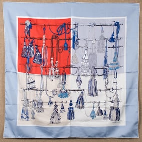 HERMES SILK PASSEMENTERIE SCARF.