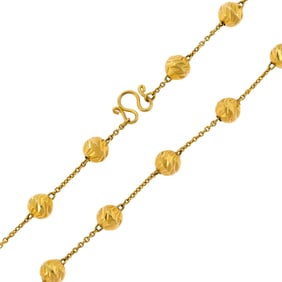 ITALIAN 14K YELLOW GOLD BYZANTINE CHAIN NECKLACE.