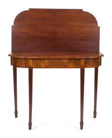 HEPPLEWHITE MA SPADE FOOT CARD TABLE.