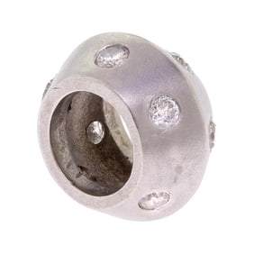 14K WHITE GOLD DIAMOND SLIDE PENDANT.