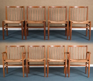 EIGHT JORGEN BAEKMARK FOR FDB DINING CHAIRS.