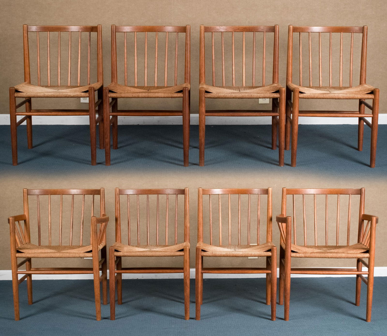 EIGHT JORGEN BAEKMARK FOR FDB DINING CHAIRS. (1 of 12)