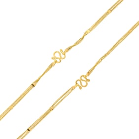 TWO THAI 22K GOLD MATCHING NECK CHAINS.