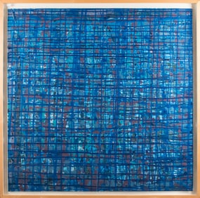 20TH C. MIXED MEDIA ABSTRACT.