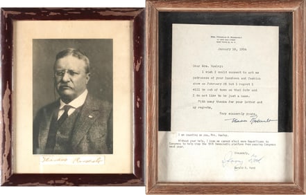 ELEANOR & THEODORE ROOSEVELT, GERALD FORD SIGNATURES.