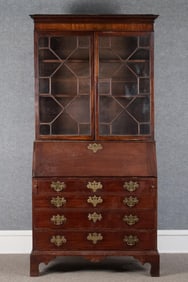 18TH C. MA CHIPPENDALE MAHOGANY SECRETARY.