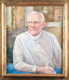 NEWCOMB-MACKLIN GILT FRAME WITH PORTRAIT.