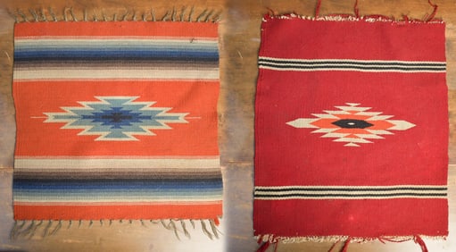 TWO ANTIQUE NATIVE AMERICAN MATS.