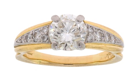 14K YELLOW GOLD & PLATINUM 1 CT. DIAMOND RING.
