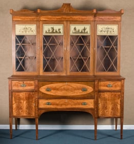 ANTIQUE FEDERAL STYLE MAHOGANY BUTLER’S BREAKFRONT.