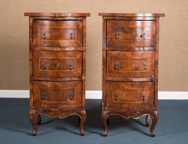 LATE 18TH C. EUROPEAN BEDSIDE CHESTS.