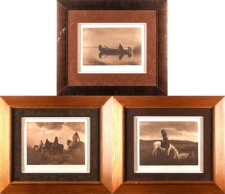 EDWARD CURTIS PHOTOGRAVURE, OASIS IN THE BAD LANDS.