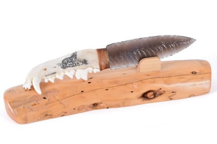 DALE DUBY FLINTKNAPPED KNIFE.