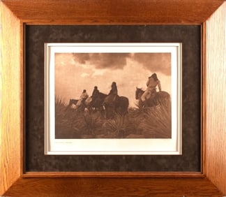 EDWARD CURTIS PHOTOGRAVURE, THE STORM - APACHE.