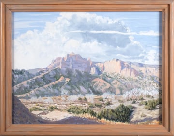 CHARLES NEWMAN OIL, WESTERN MOUNTAIN SCENE.