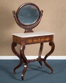 LOUIS PHILIPPE INLAID MAHOGANY VANITY.