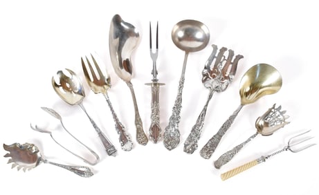 ANTIQUE STERLING: TIFFANY, GORHAM AND OTHERS, 11PCS.