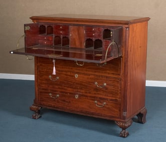 19TH C. INLAID MAHOGANY BUTLER’S CHEST.