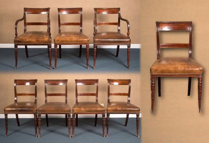 SET OF EIGHT 19TH C. REGENCY DINING CHAIRS.