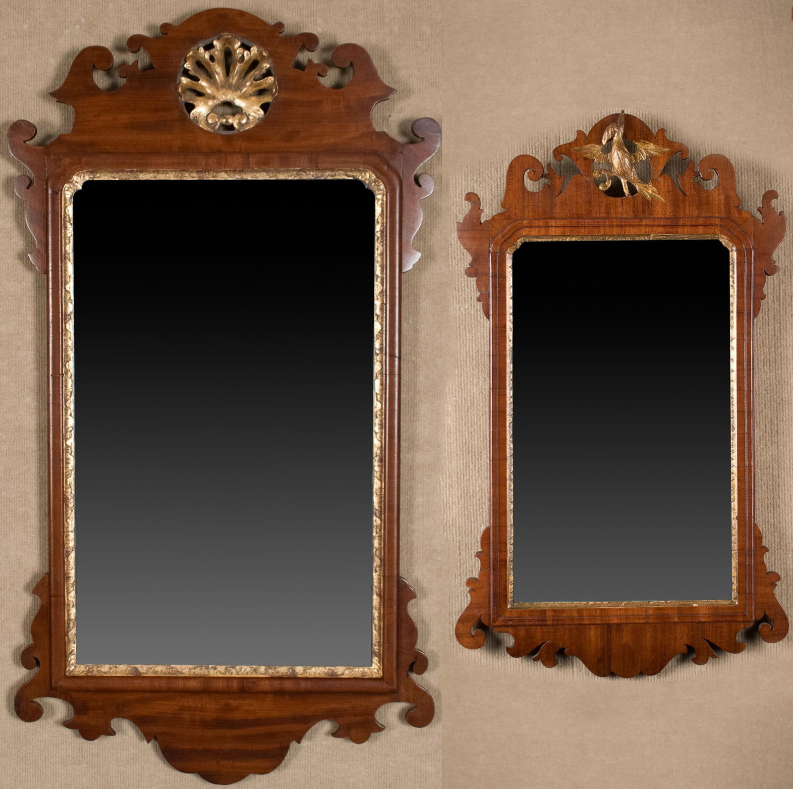 TWO 18TH C. CHIPPENDALE WALL MIRRORS. (1 of 13)