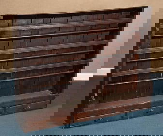 18TH C. ENGLISH WALL RACK WITH DRAWERS.