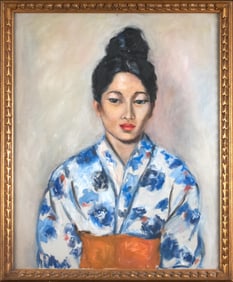 20TH C. OIL ON CANVAS, PORTRAIT OF WOMAN.