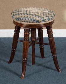 ENGLISH REGENCY MAHOGANY PIANO STOOL.