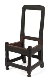 18TH C. NEW YORK WILLIAM & MARY DOLL'S CHAIR.