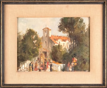 TOM NICHOLAS OIL, SPANISH CHURCH.