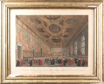 ENGRAVING, THE DOGE OF VENICE, AFTER CANALETTO.